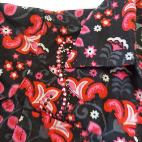 Cowgirl Hardware Long Sleeve Western Shirt 6 Months Pink Black rhinestone Cotton - Picture 4 of 9